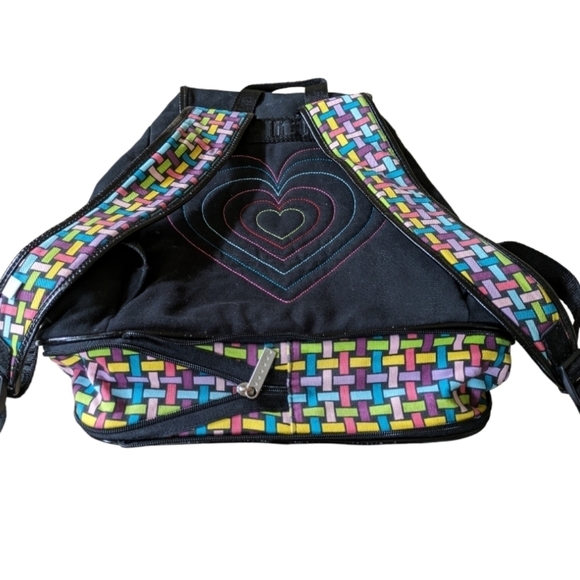 Little Mismatched Black/Multi-color Expandable backpack EUC - Picture 3 of 4